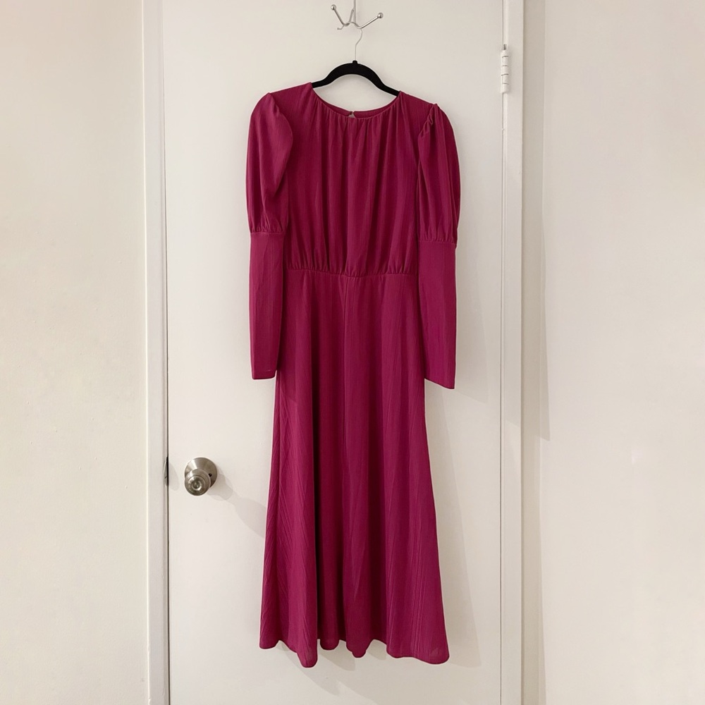 NWOT NSF Pink Puff Long Sleeve Women's Midi Dress